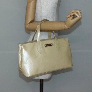 LOUIS VUITTON Monogram Vernis Wilshire PM Hand Bag Broncorail M91452 Auth gh956